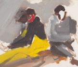 Mending nets painting by Esther Tyson