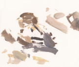 Dust bathing sparrow painting by Esther Tyson