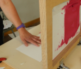 Esther Tyson's Lining up screenprint workshop